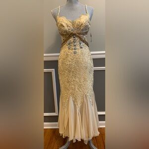 Elegant Cream Evening Gown